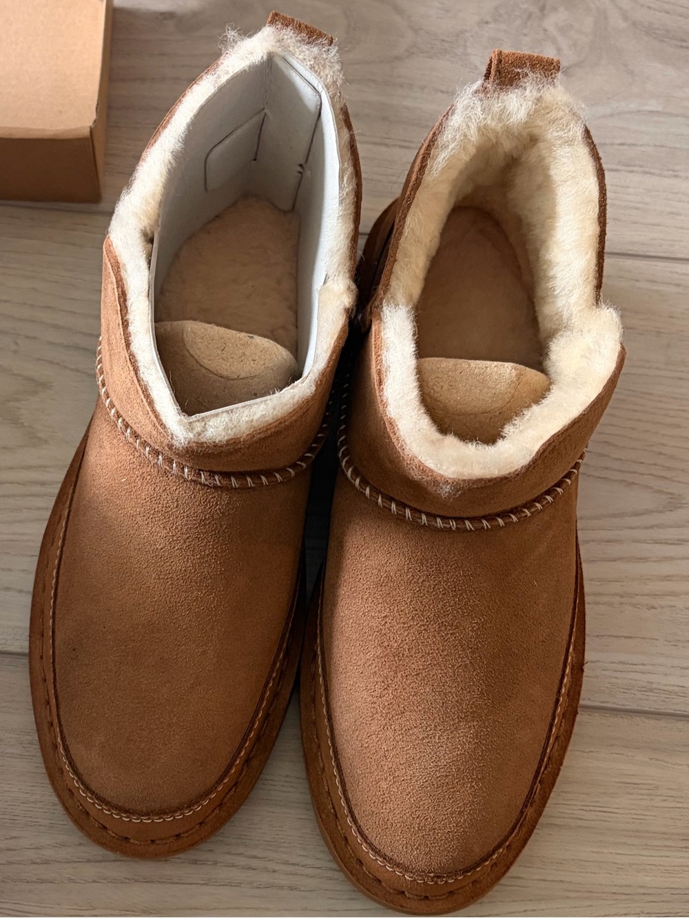 UGG Shearling-Lined Suede Ankle Boots - Chestnut